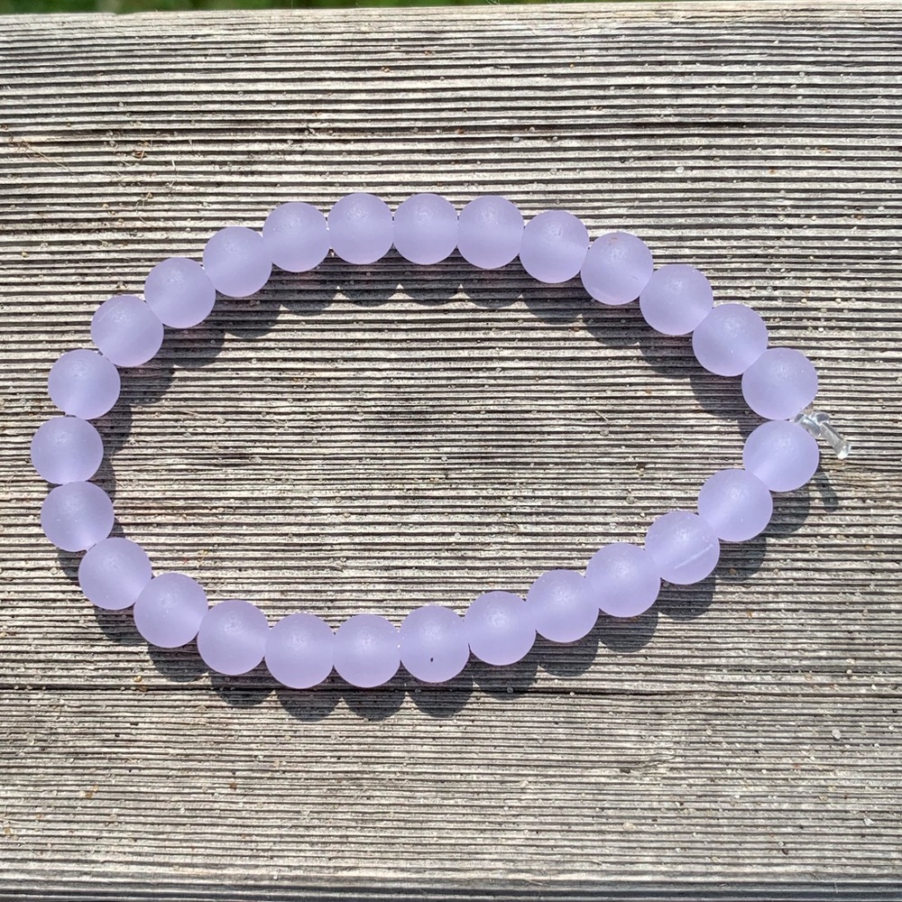 Sea Bead Bracelet Frosty Opaque Lilac Purple